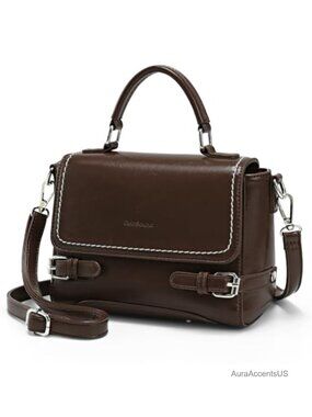Small PU Leather Top Handle Bag Crossbody Purse